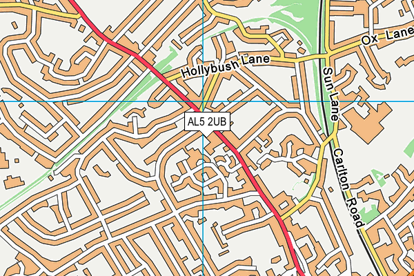 AL5 2UB map - OS VectorMap District (Ordnance Survey)
