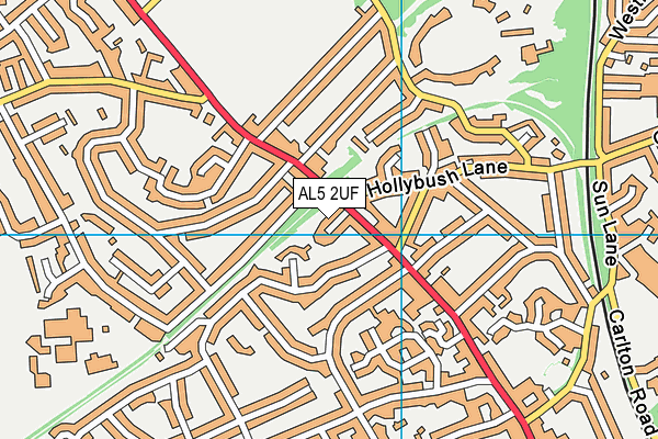 AL5 2UF map - OS VectorMap District (Ordnance Survey)