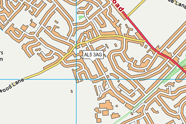 AL5 3AG map - OS VectorMap District (Ordnance Survey)