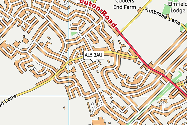 AL5 3AU map - OS VectorMap District (Ordnance Survey)