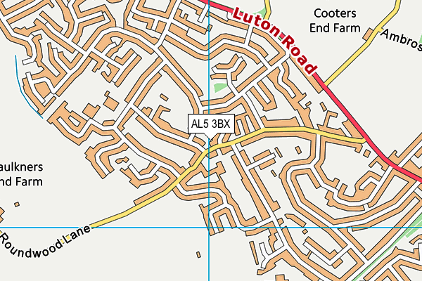 AL5 3BX map - OS VectorMap District (Ordnance Survey)