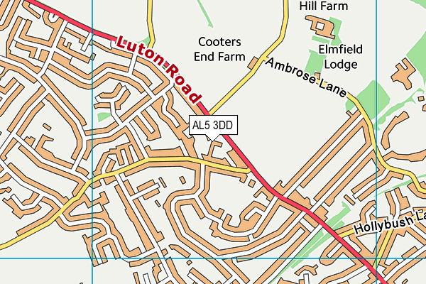 AL5 3DD map - OS VectorMap District (Ordnance Survey)