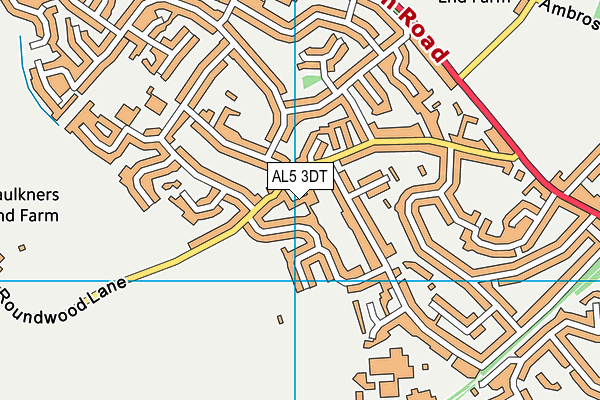 AL5 3DT map - OS VectorMap District (Ordnance Survey)