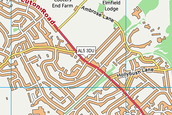 AL5 3DU map - OS VectorMap District (Ordnance Survey)