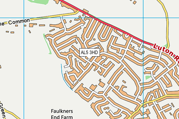 AL5 3HD map - OS VectorMap District (Ordnance Survey)