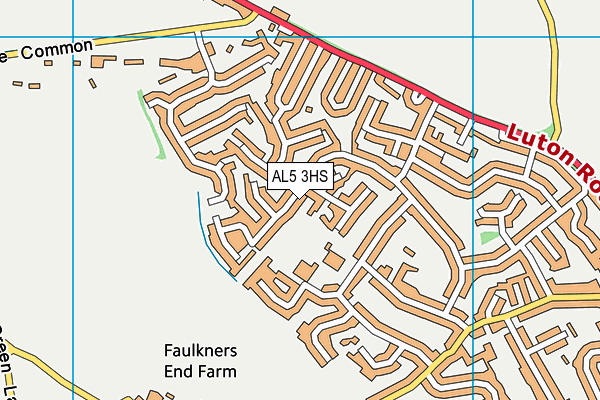 AL5 3HS map - OS VectorMap District (Ordnance Survey)