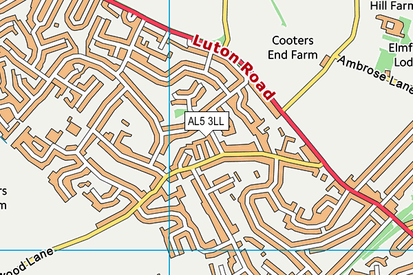 AL5 3LL map - OS VectorMap District (Ordnance Survey)