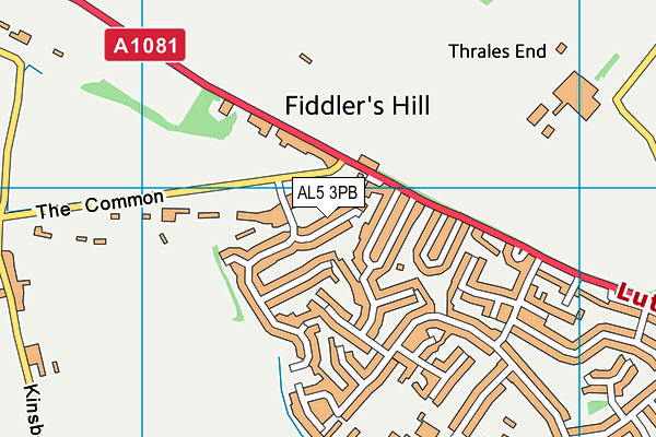 AL5 3PB map - OS VectorMap District (Ordnance Survey)