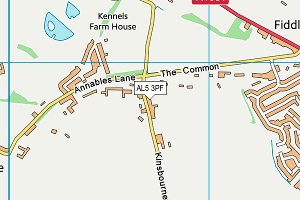 AL5 3PF map - OS VectorMap District (Ordnance Survey)