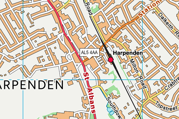 AL5 4AA map - OS VectorMap District (Ordnance Survey)