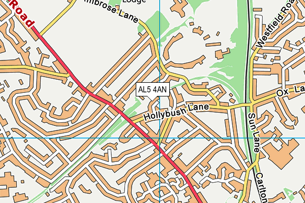 AL5 4AN map - OS VectorMap District (Ordnance Survey)