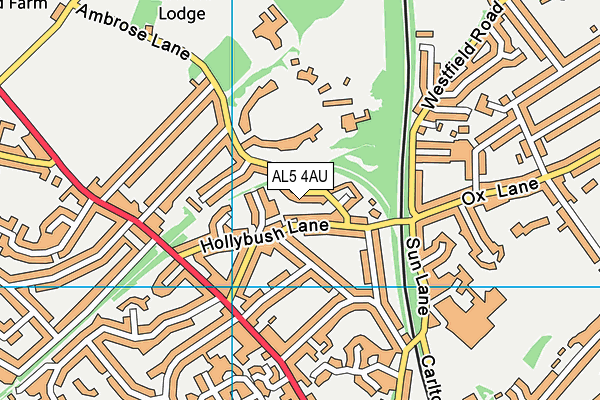 AL5 4AU map - OS VectorMap District (Ordnance Survey)