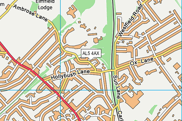 AL5 4AX map - OS VectorMap District (Ordnance Survey)