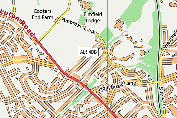 AL5 4DB map - OS VectorMap District (Ordnance Survey)