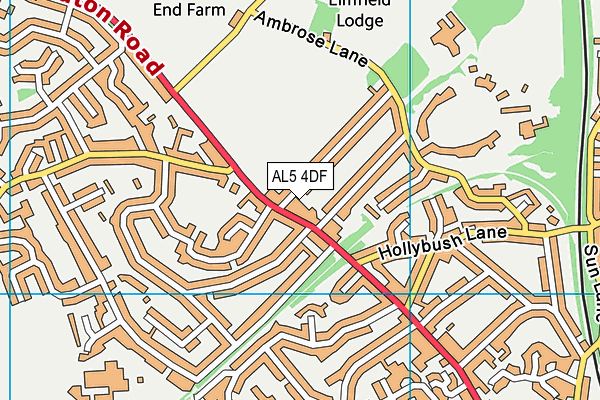 AL5 4DF map - OS VectorMap District (Ordnance Survey)