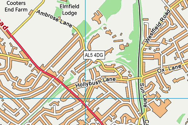 AL5 4DG map - OS VectorMap District (Ordnance Survey)