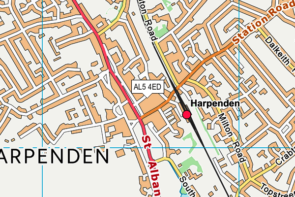 AL5 4ED map - OS VectorMap District (Ordnance Survey)