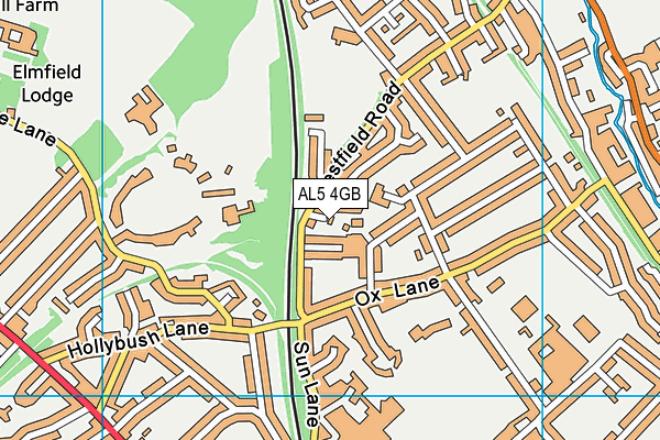 AL5 4GB map - OS VectorMap District (Ordnance Survey)
