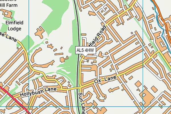 AL5 4HW map - OS VectorMap District (Ordnance Survey)
