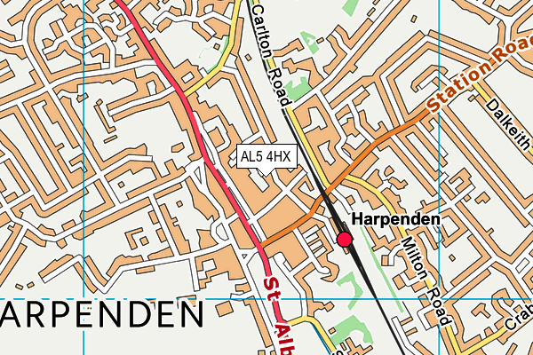 AL5 4HX map - OS VectorMap District (Ordnance Survey)