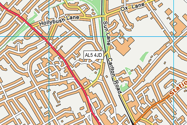 AL5 4JD map - OS VectorMap District (Ordnance Survey)