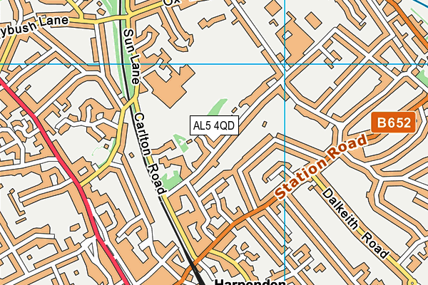 AL5 4QD map - OS VectorMap District (Ordnance Survey)