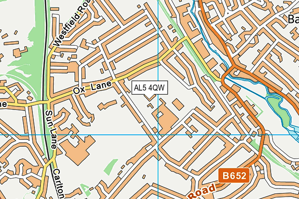 Manland Primary School map (AL5 4QW) - OS VectorMap District (Ordnance Survey)