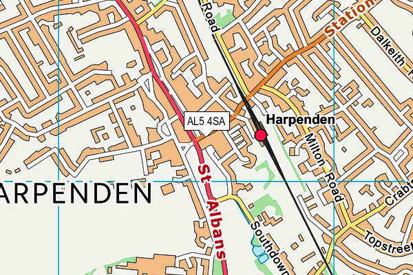 Map of TANGLEWOOD (HARPENDEN) LIMITED at district scale