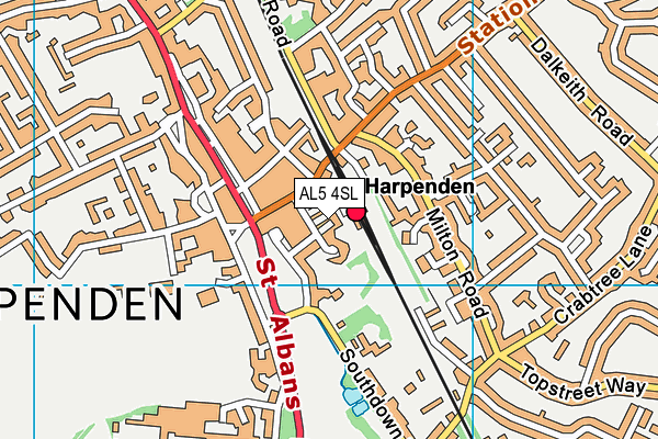 AL5 4SL map - OS VectorMap District (Ordnance Survey)