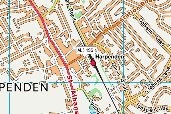 AL5 4SS map - OS VectorMap District (Ordnance Survey)