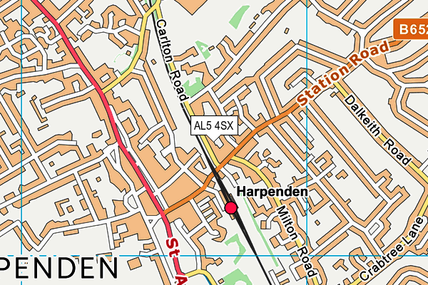 AL5 4SX map - OS VectorMap District (Ordnance Survey)