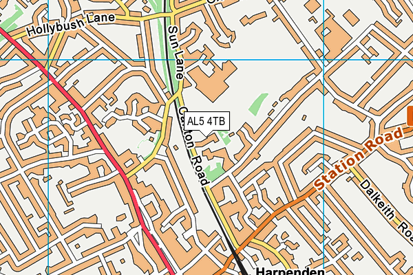 AL5 4TB map - OS VectorMap District (Ordnance Survey)