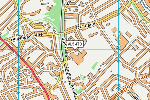 AL5 4TD map - OS VectorMap District (Ordnance Survey)