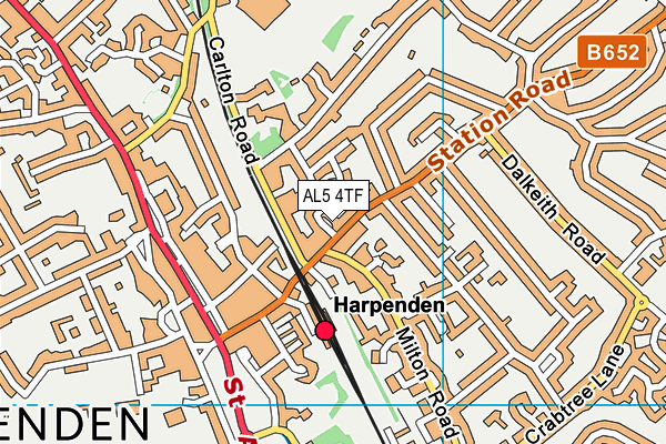 AL5 4TF map - OS VectorMap District (Ordnance Survey)