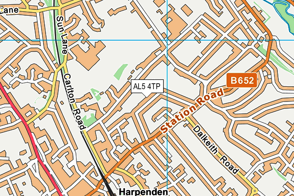 AL5 4TP map - OS VectorMap District (Ordnance Survey)
