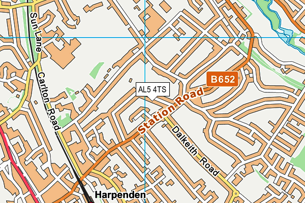 AL5 4TS map - OS VectorMap District (Ordnance Survey)