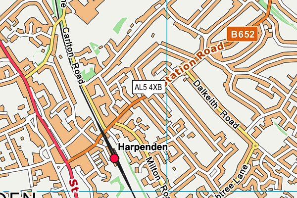 AL5 4XB map - OS VectorMap District (Ordnance Survey)