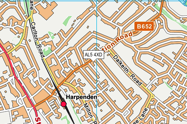 AL5 4XD map - OS VectorMap District (Ordnance Survey)