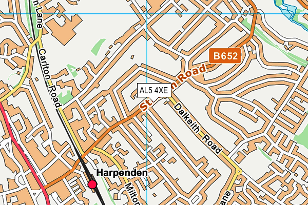AL5 4XE map - OS VectorMap District (Ordnance Survey)