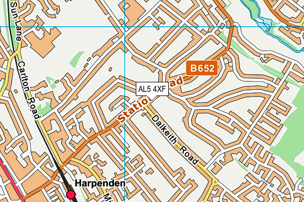 AL5 4XF map - OS VectorMap District (Ordnance Survey)