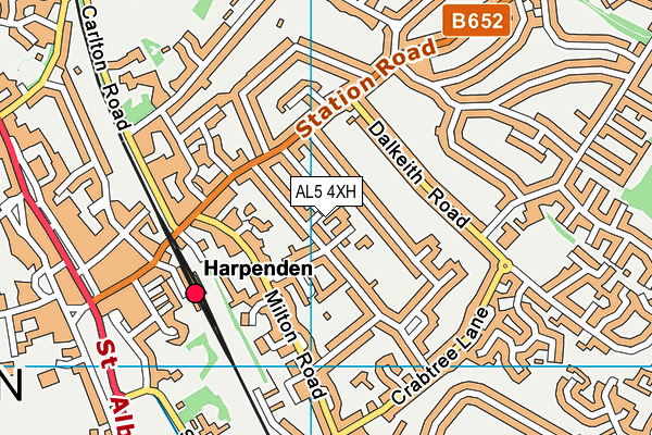 AL5 4XH map - OS VectorMap District (Ordnance Survey)