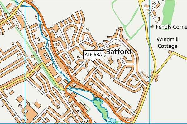 AL5 5BA map - OS VectorMap District (Ordnance Survey)