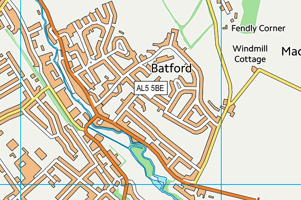 AL5 5BE map - OS VectorMap District (Ordnance Survey)