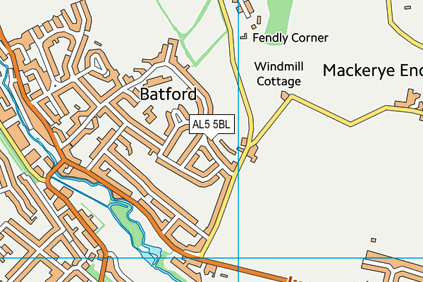 AL5 5BL map - OS VectorMap District (Ordnance Survey)