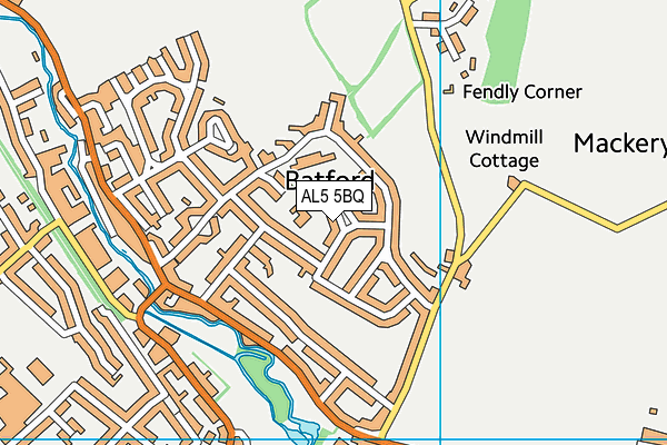 Batford Nursery School map (AL5 5BQ) - OS VectorMap District (Ordnance Survey)