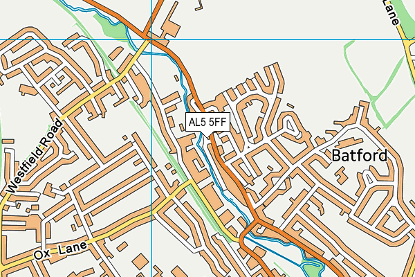 AL5 5FF map - OS VectorMap District (Ordnance Survey)