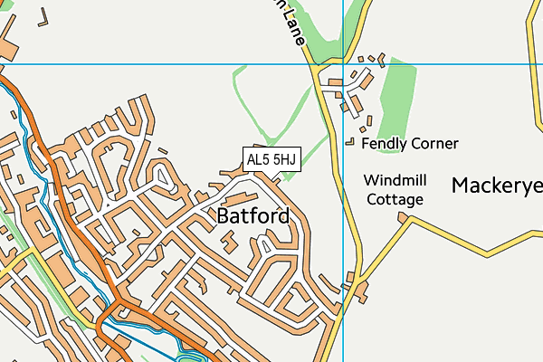 AL5 5HJ map - OS VectorMap District (Ordnance Survey)