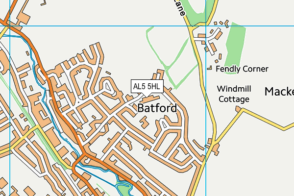 Sauncey Wood Primary School map (AL5 5HL) - OS VectorMap District (Ordnance Survey)