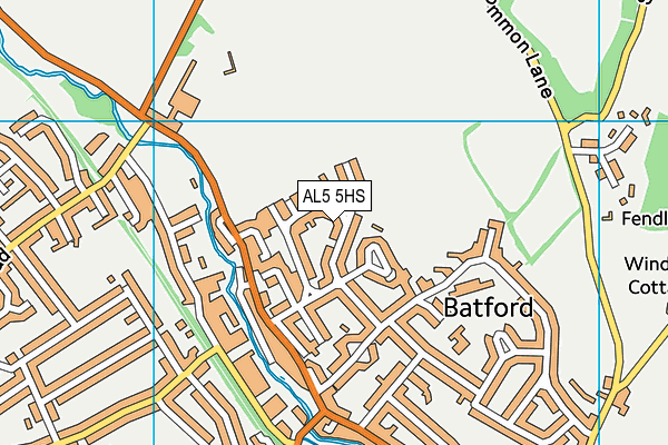 AL5 5HS map - OS VectorMap District (Ordnance Survey)