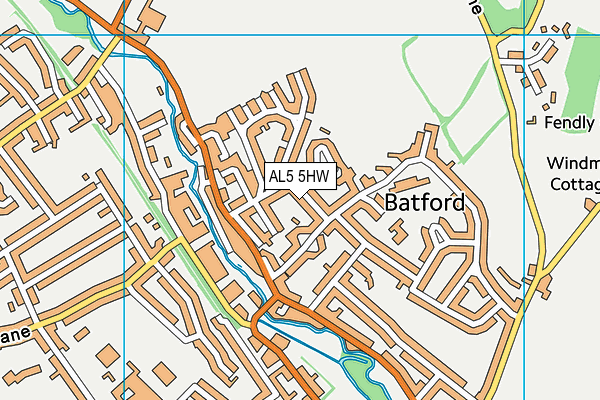 AL5 5HW map - OS VectorMap District (Ordnance Survey)